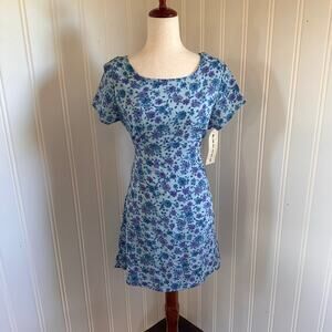 Vintage 90s Coquette Floral Mini Dress 10p